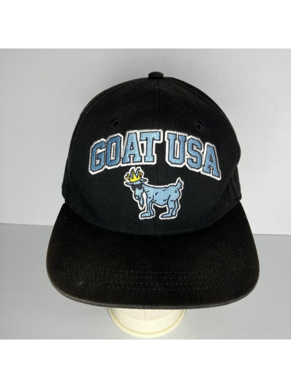GOAT USA Snapback Baseball Cap Men's Black Logo Hat